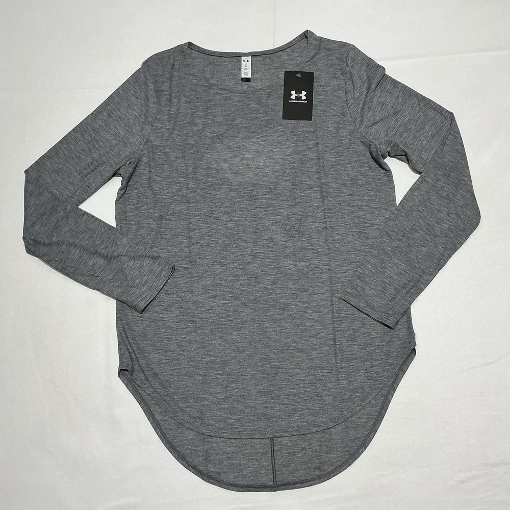 Under Armour Breathe Shirt Womens Small Gray Activewear Loose NWT Workout Gym - Picture 1 of 6